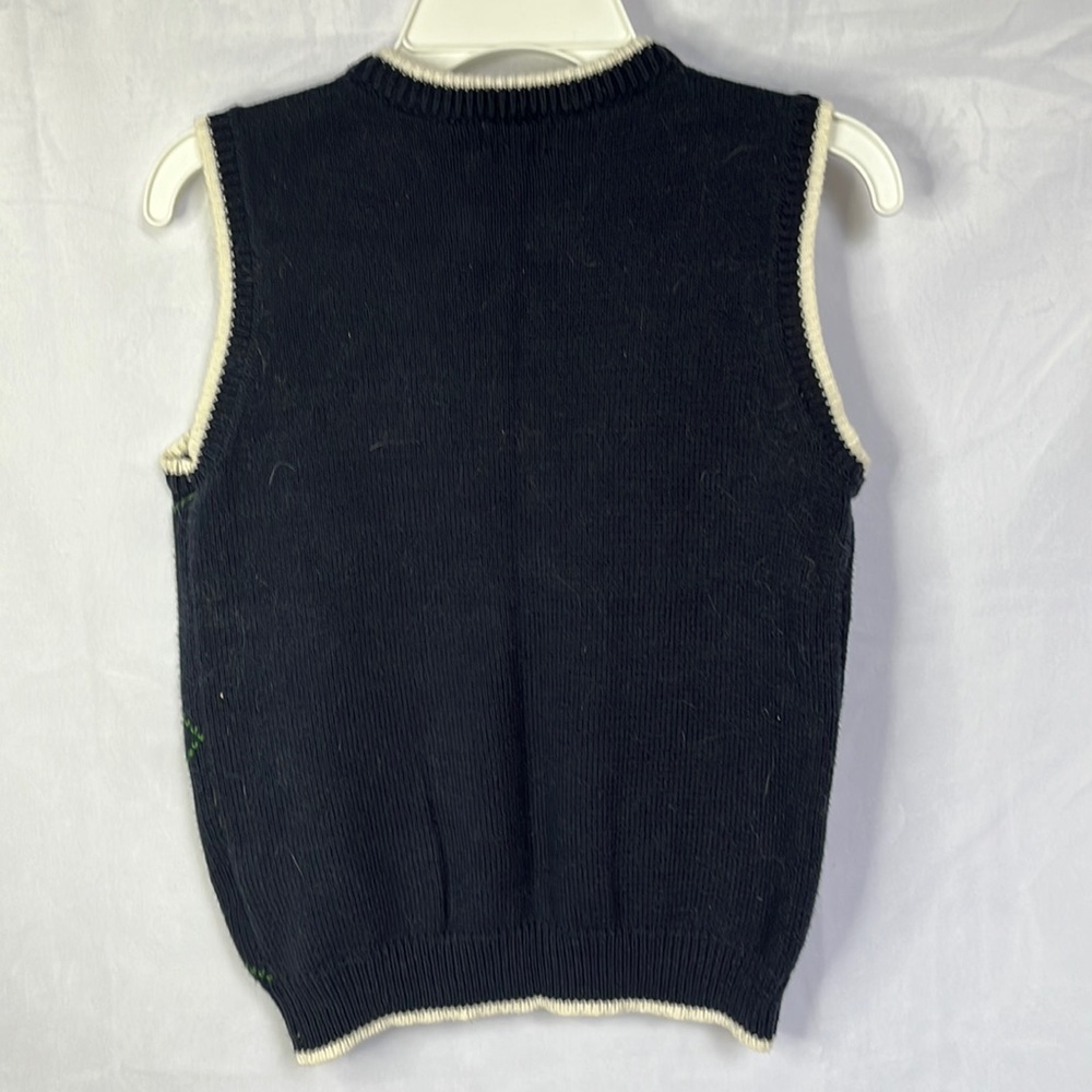 Black Cream Argyle Sweater Vest sz 7/8 - Picture 2 of 3